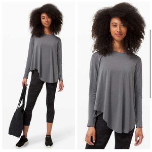Lululemon lifted balance long sleeve, heathered titanium M/L
